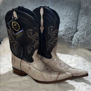 El General Dark Brown and Cream Cowboy Boots Size 38/34 Men/Women?  NWT,